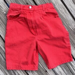 Carters Kid Girls Jean Shorts Size 7 Red Vintage Y2K